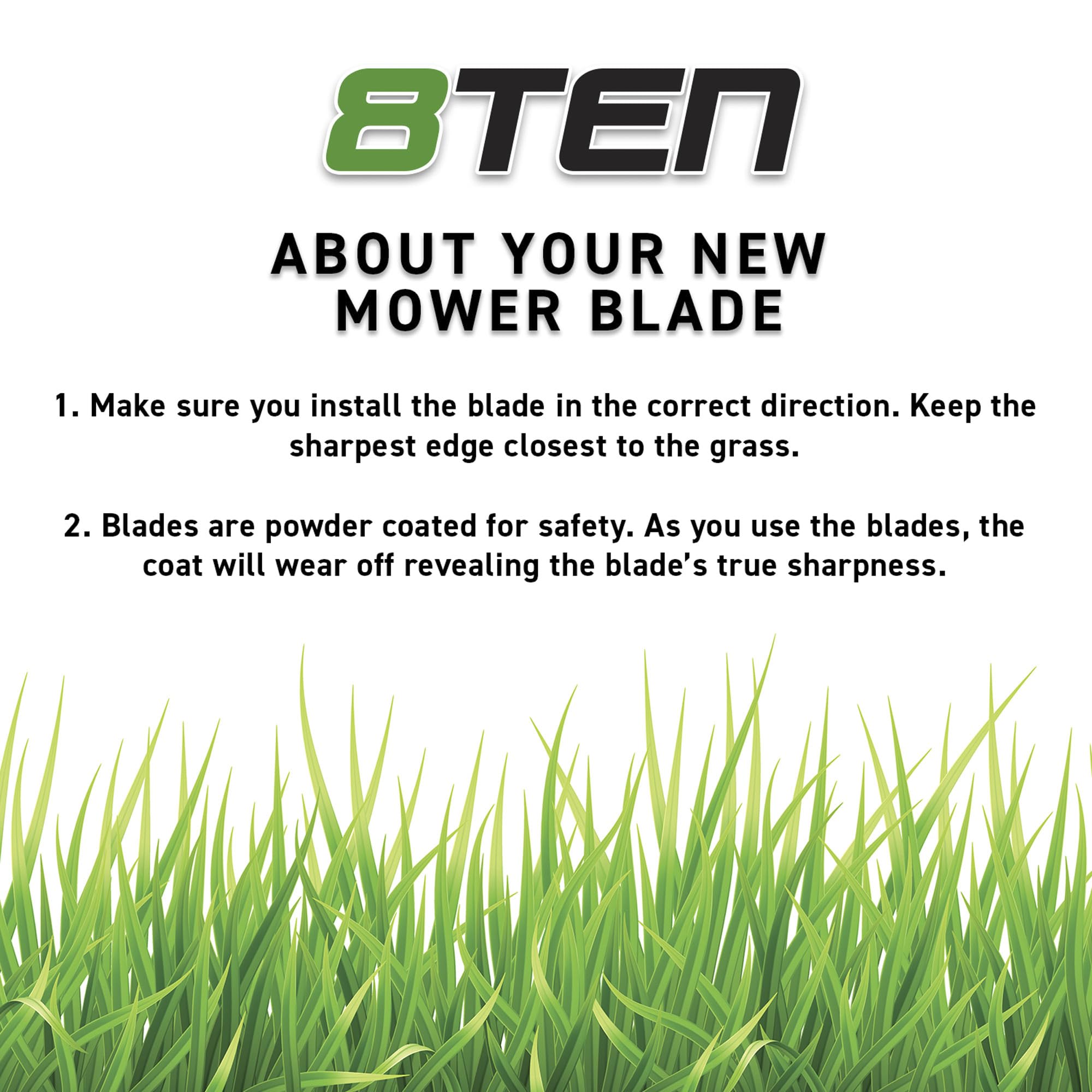 8TEN LawnRAZOR Mower Blade for MTD Cub Cadet 942-05052A High-Lift 3-Pack