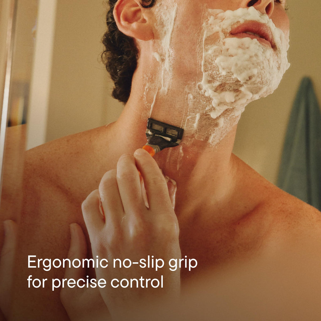 Harry's Original Shaving Kit for Men - Razor Handle and 3 Razor Blade Refill Cartridges - German Engineered - Ocean Blue