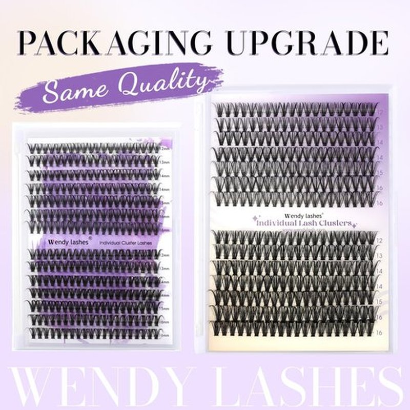 DIY Lash Clusters Natural: 280Pcs, 30D+40D, Wendy, Lightweight, Wispy, Waterproof, Cat Eye, D Curl, 12-16mm Mixed, RR126