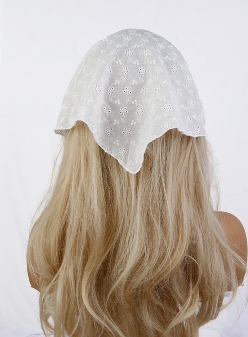 Huachi Hair Bandanas for Women Trendy Bandana Head Kerchief for Women’s Hair Cute Hair Scarf Headband White Adjustable Bandana headband for girls