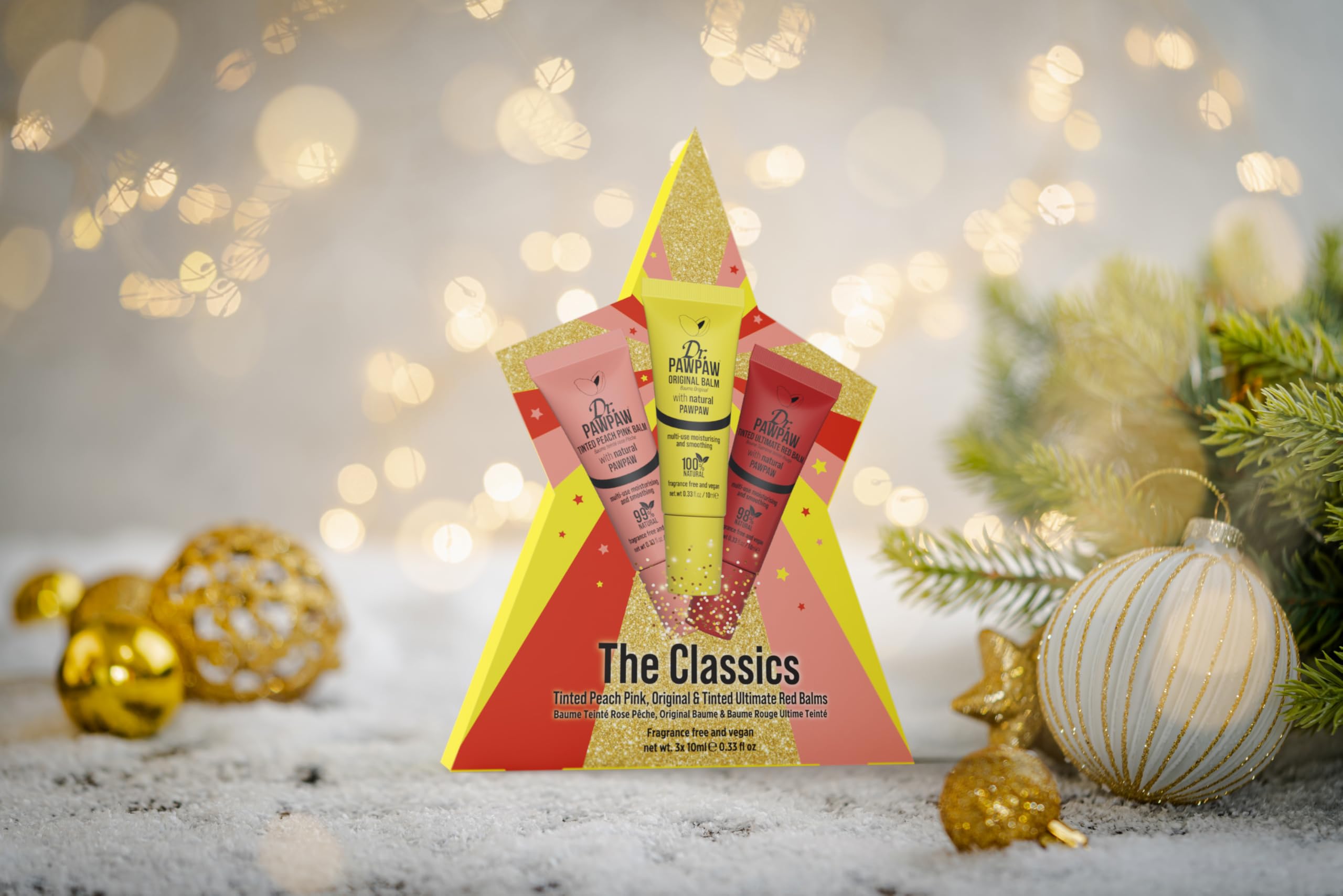 The Classics by Dr. PawPaw for Women - 3 Pc 0.33oz Tinted Lip Balm - Peach Pink, 0.33oz Lip Balm - Original, 0.33 Tinted Lip Balm - Ultimated Red
