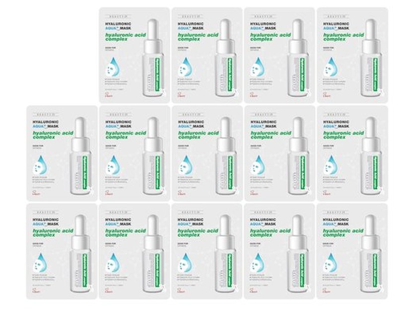 BEAUTY29 Hyaluronic Aqua Plus Essence Full Face Facial Sheet Mask 14 Sheets - 2 WEEKS SET (HYALURONIC ACID - 14 pack)