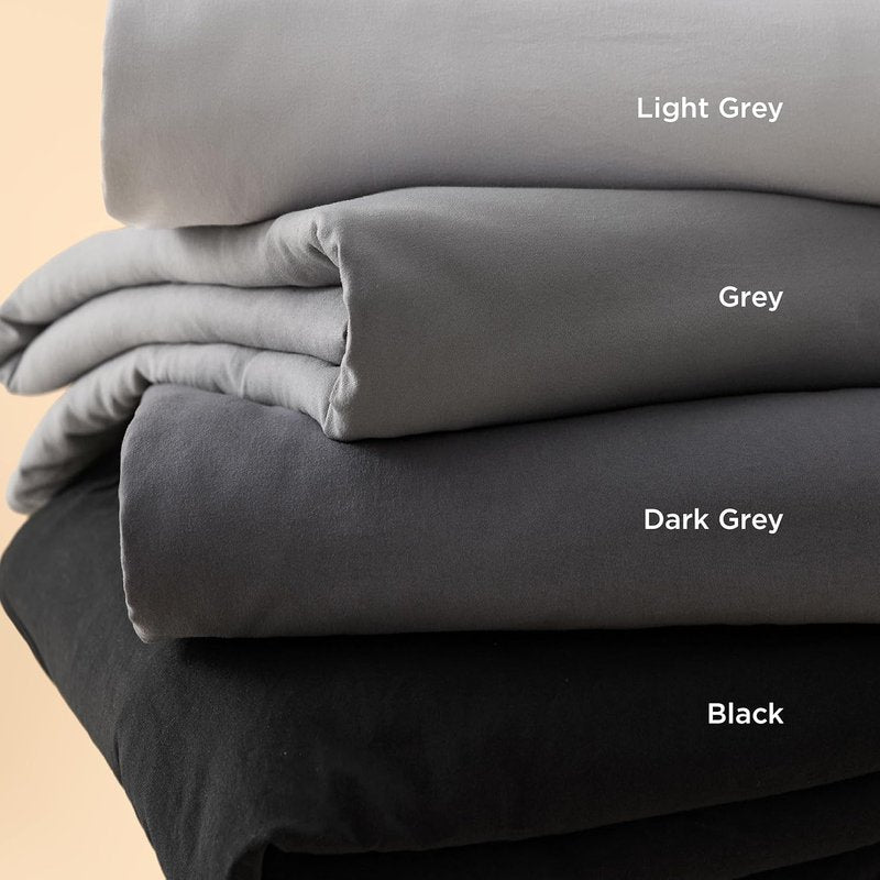 Bedsure Black Duvet Cover Set - Soft Cotton-Like Polyester, Full Size 3-Piece Bedding Set, 80x90 Inches