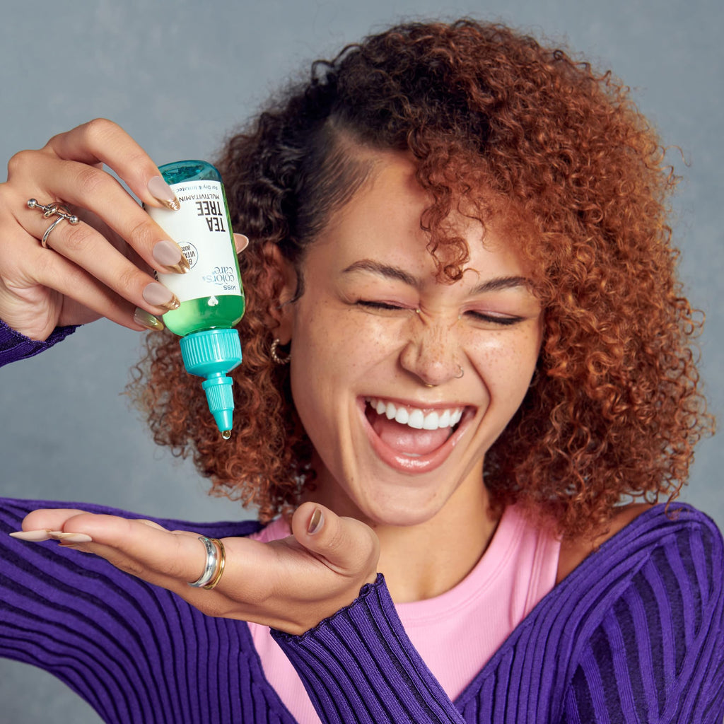 Kiss Colors & Care Tea Tree Multivitamin Oil for Hair & Skincare, Infused with Biotin, Vitamin E and Natural Oils for Long-Lasting Hydration & Repair, 2.5 fl. oz.