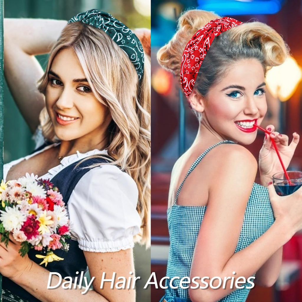 VELSCRUN Bandana Knotted Headbands for Women 12 Pack Gilrs Head Bands Fashion Solid Hair Band Non Slip for Womens Thin Thick Short Hair Face Wash Hair Accessories