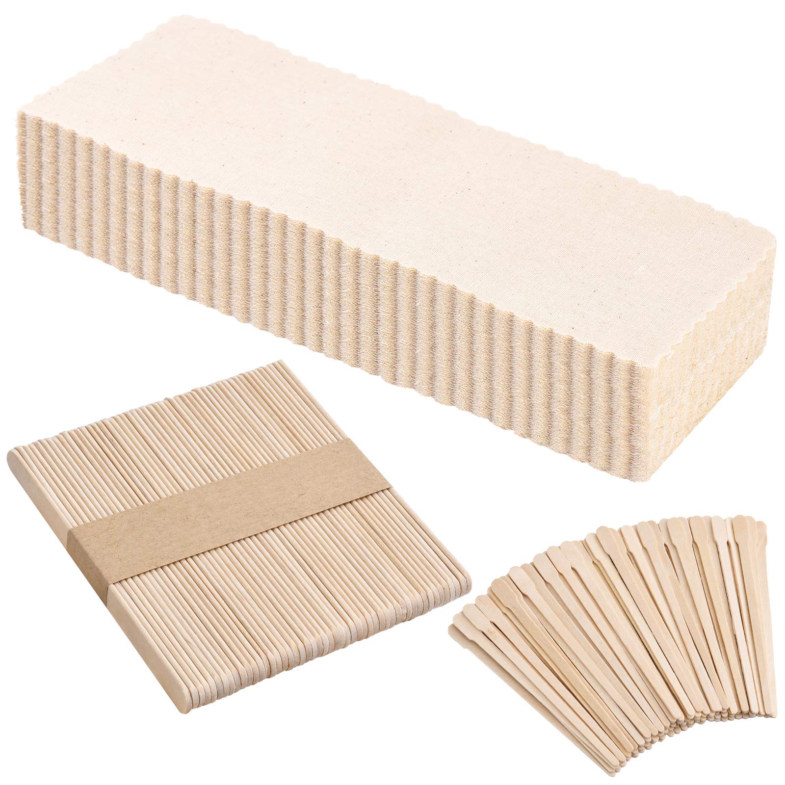 Maitys Hair Removal Kit: 250 Pieces Muslin Waxing Strips and Sticks for Body and Facial Hair Women Men