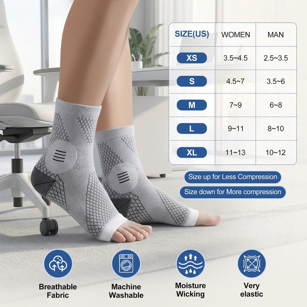 3 Pairs Neuropathy Socks for Women and Men, Toeless Compression Socks