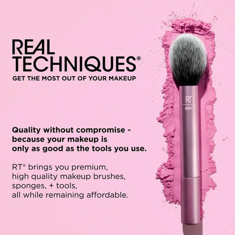 Real Techniques Vivid Escape Bright Eyes Concealer 4 Piece Set, Includes Kitten Paw Makeup Brush, Powder Puff, & Concealer Makeup Blending Sponge, Targeted Concealing, Travel Friendly, Cruelty-Free