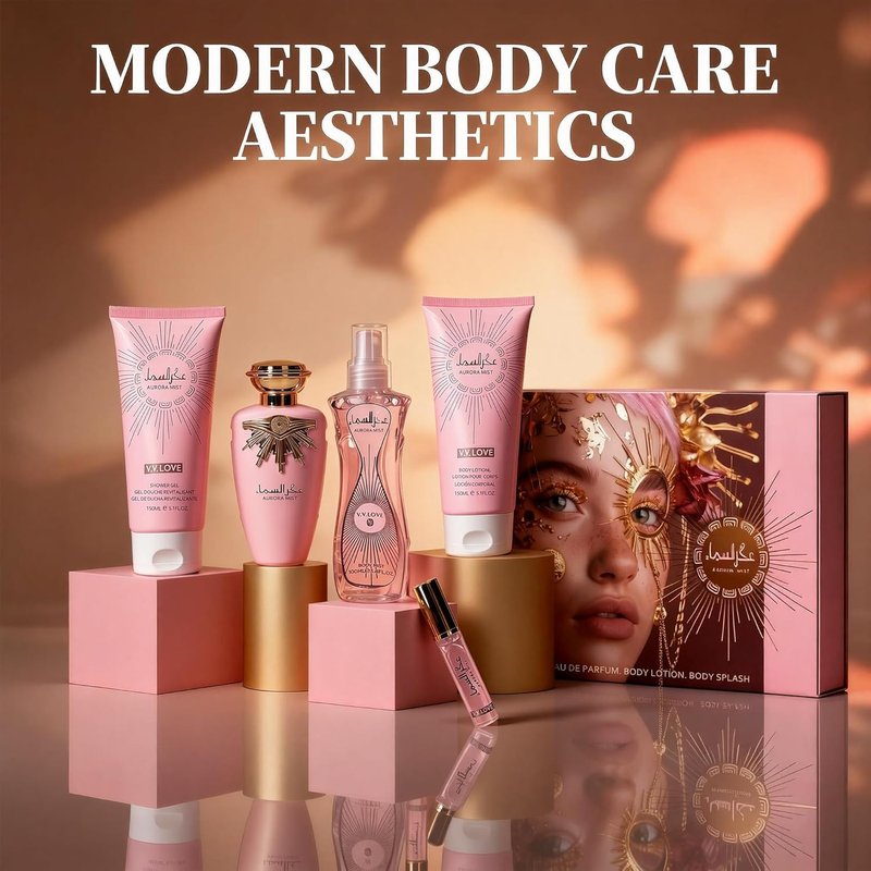 A CENTER Aurora Mist Luxury Perfume Gift Set - 5PCS Eau de Parfum Spray & Body Care Essentials