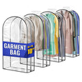 4 Pcs 40-Inch Clear Garment Bags for Hanging Clothes, Dust-Proof