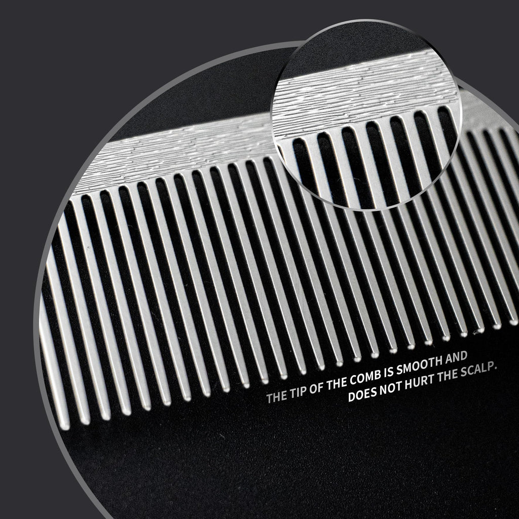 Dolmifapro 2 Pcs Stainless Steel Comb,Teasing Comb with Metal Pick, Rat Tail Combs, Metal Combs Hair Cutting for Stylist Hair Women Wood Grain Design