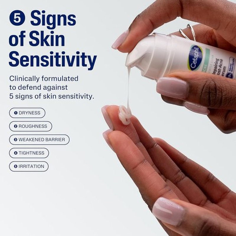 CETAPHIL Gentle Clear Post-Acne Serum - Oil-Free Retinol Alternative for Sensitive Skin | 1 Fl Oz, Bakuchiol