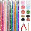 Hair Tinsel Kit With Body Glitter 15 Colors 48 Inch 4500 Strands Glitter Tinsel Hair Extensions With Tools Fairy Hair Accessories, Suitable for Festivals and Daily Use (15 Colors Hair Tinsel Kit)