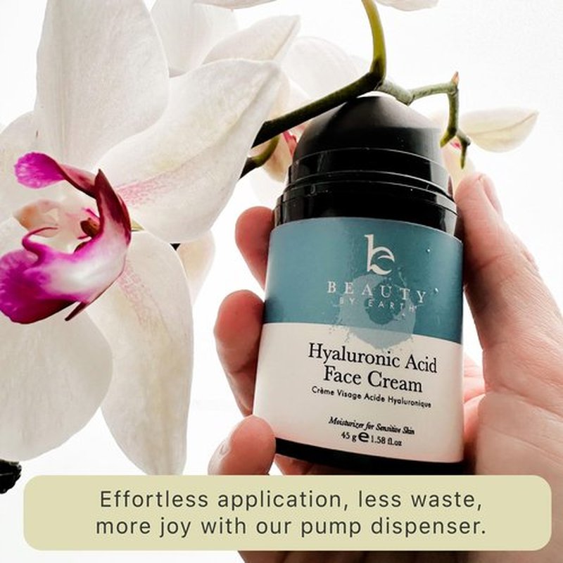 Hyaluronic Acid Moisturizer for Face - USA Made with Organic & Natural Ingredients, Hydrating Anti Aging Face Moisturizer for Dry Skin with Glycerin & Vitamin E, Unscented Anti Wrinkle Cream