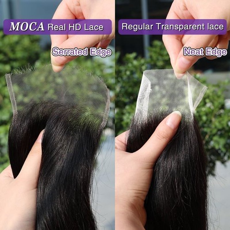 5x5 HD Lace Closure 16 Inch, SKINLIKE 0.095mm Ultra-thin Invisible Real Swiss Lace Closure Only,Straight RAW Virgin Human Hair Single Knot Pre-Plucked with Baby Hair