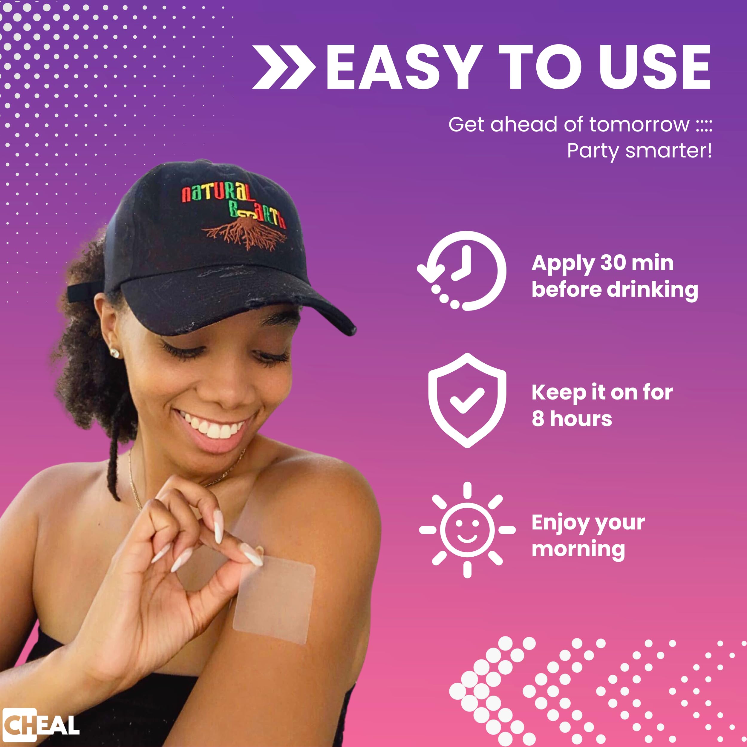 CHEAL Recovery Patch - 25 Pack - Patches for Better Morning | Before Drinking Use - Wake Up Refreshed | Natural Ingredients Patch for Party - Individually Packed