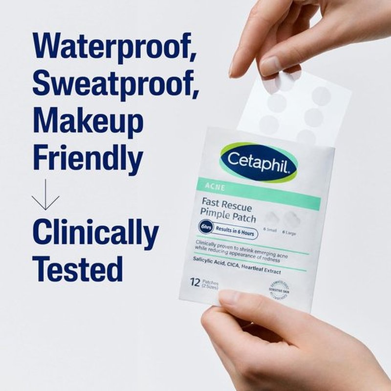 Cetaphil Acne Patches - Salicylic Acid & CICA Formula for Sensitive Skin | 24 Count, Fast-Acting Results