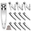 Keeshibao Nail Clippers with File in Bulk, 24-Pack Stainless Steel Nail Trimming for Toenail & Fingernail, Nail Clipper Gifts for Men Women Adults Homeless Care Supplies (Silver)