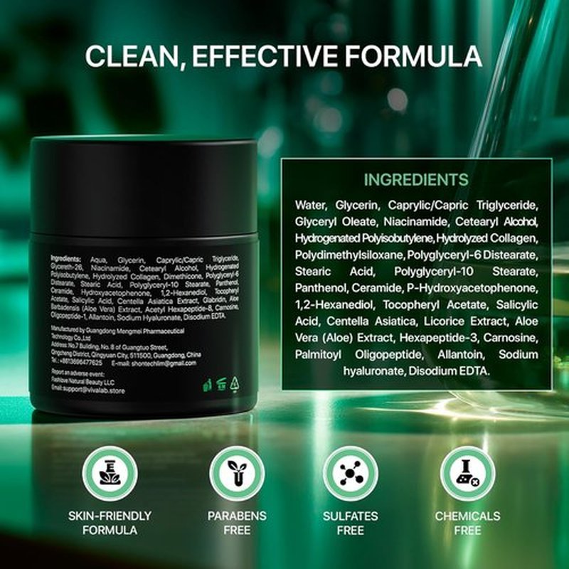 Regine Switzerland Men's Face Moisturizer - Anti-Aging Cream with Niacinamide & Collagen | Lightweight Hydrating Lotion, 1.85oz