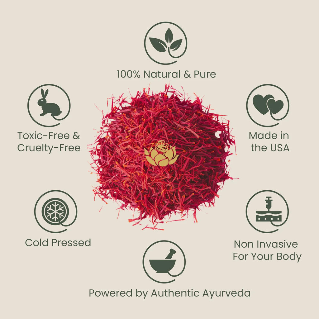 Shankara Kumkumadi Oil for Face - Pure Saffron with 32 Ayurvedic Flowers – Gua Sha Facial Oil for Glowing Skin – (5ml) Timeless Kumkumadi Tailam Original Scent – Moisturizing and Hydrating