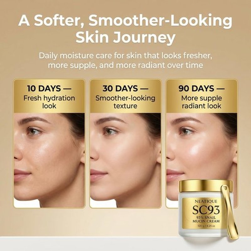 Neatique Snail Mucin Cream 93% for Skin Care, Intense Hydration & Dryness, Snail Mucin Moisturizer 120g, Natural Snail Secretion Filtrate & Non-GMO, Fast Absorbing & Non-Sticky, 4.23oz
