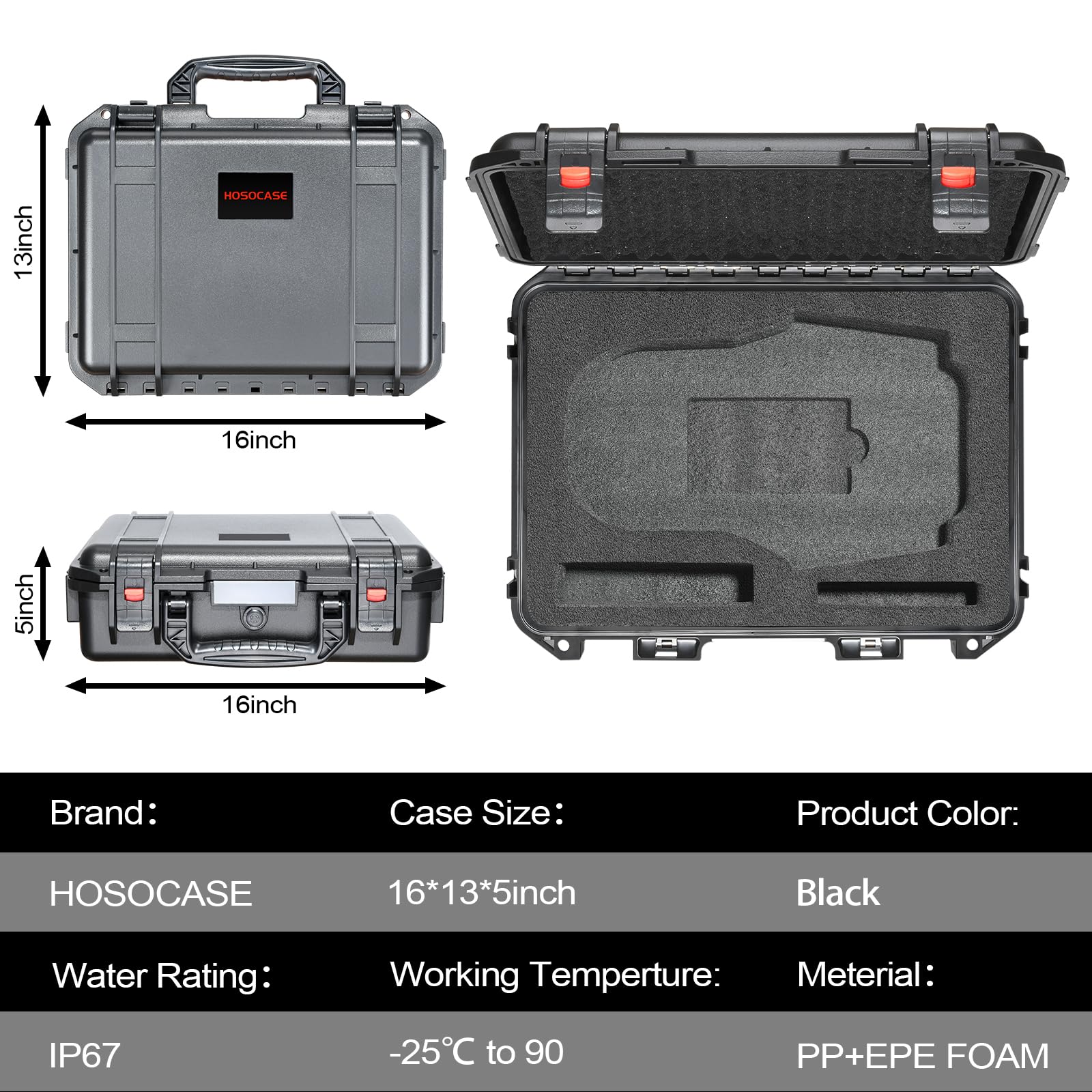 Case for NOCO Boost X GBX155 GB150 Waterproof Hard Protective Box for 4250A/3000A Carrying Storage Case for 12V Power Bank,Car Charger &Accessories (𝗖𝗮𝘀𝗲 𝗢𝗻𝗹𝘆, Not including other accessories)