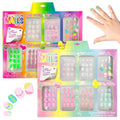 7 Day Manicure Collection - 84PC Press On Nail Set, Day-of-The-Week Adhesive False Nails for Girls (Set of Brights or Pastels) – Colorful Novelty Designs Stick On Nails for Kids