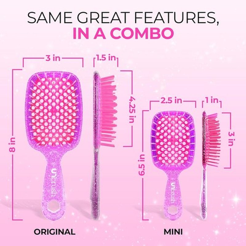 FHI Heat - UNbrush Detangling Brush Combo Pack | Original & Mini for All Hair Types - Pain-Free Styling