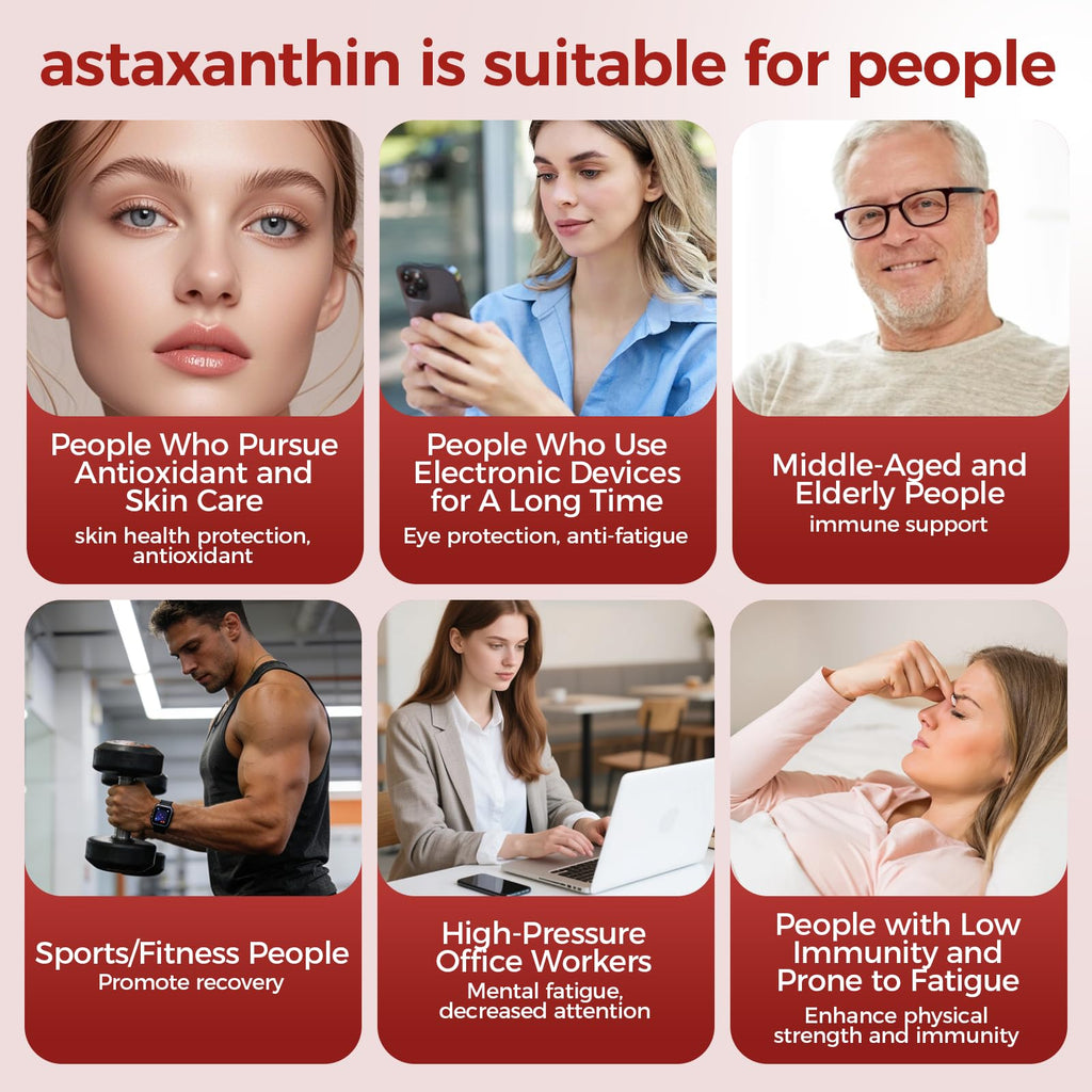 Regpem Rovina Astaxanthin 12mg, Revella Astaxanthin Antioxidant Supplements for Immune, Eye, Skin Supports, Non-GMO & Gluten Free - 200 Softgels