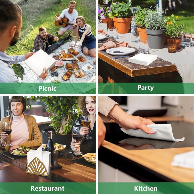 Eco-Friendly Disposable Napkins by [Brand Name] - 300 Pack 13"x13" 2-Ply Soft & Absorbent Dinner Napkins | Perfect for Kitchen & Parties