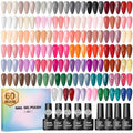 COSCELIA 60 PCS Gel Nail Polish Set, 55 Colors Gel Nail Polish with 5pcs Top Base Coat All Seasons Nail Polish Kit Winter Spring Full Colors Manicure Nail Art Valentines Day Gifts for Women Girls