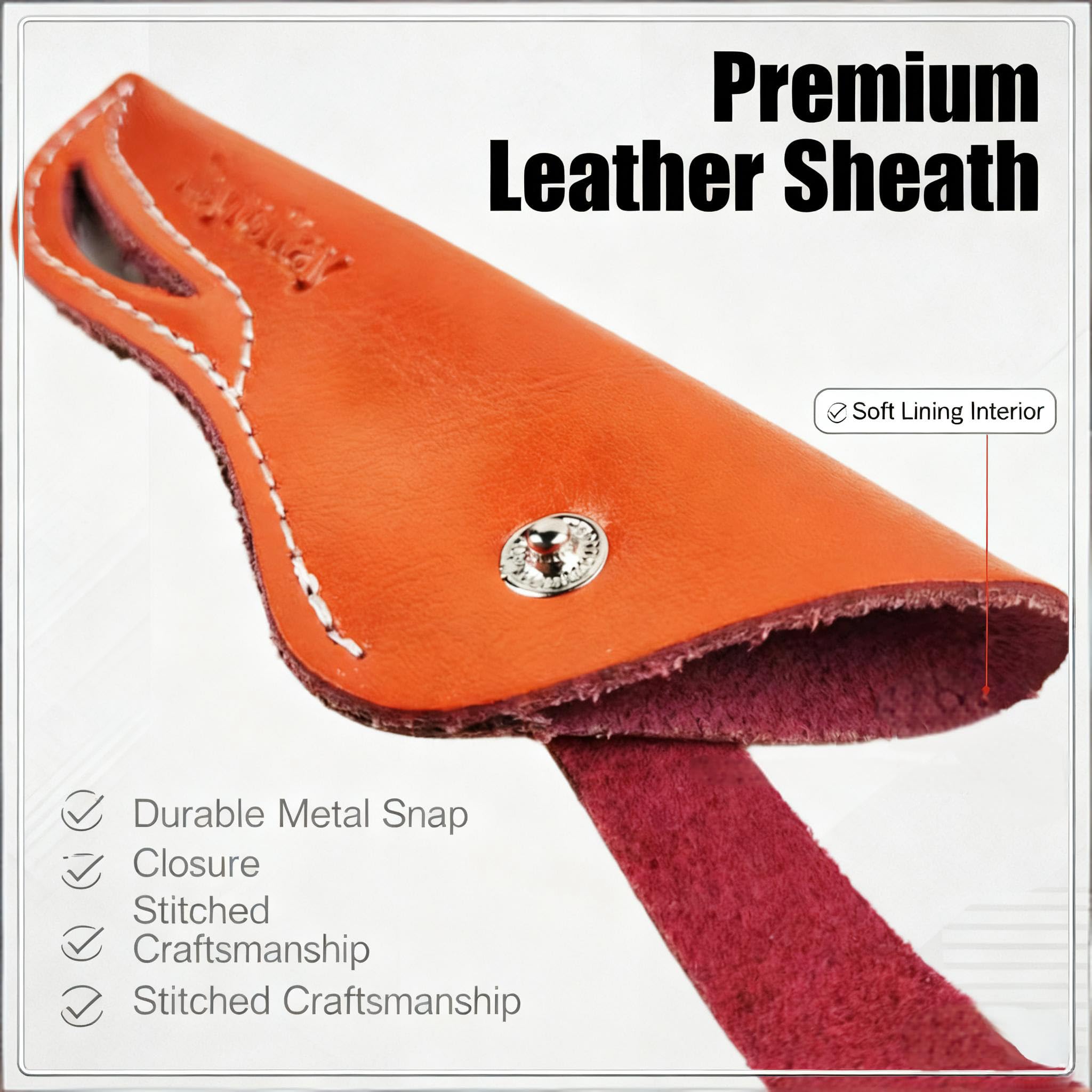Barber Hair Scissor Case, Premium Leather Sheath for 6” & 6.5” Hairdressing Scissors, Salon Stylist Tool Organizer with Secure Snap Closure Bag