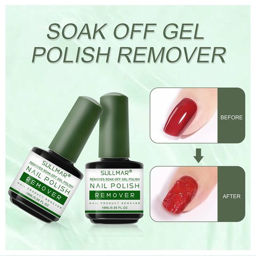 SULLMAR 2pcs Nail Polish Remover Gel Manicure Nail Gel Polish Remover Nail Art Quickly Remove Nail Polish for Nails Remover