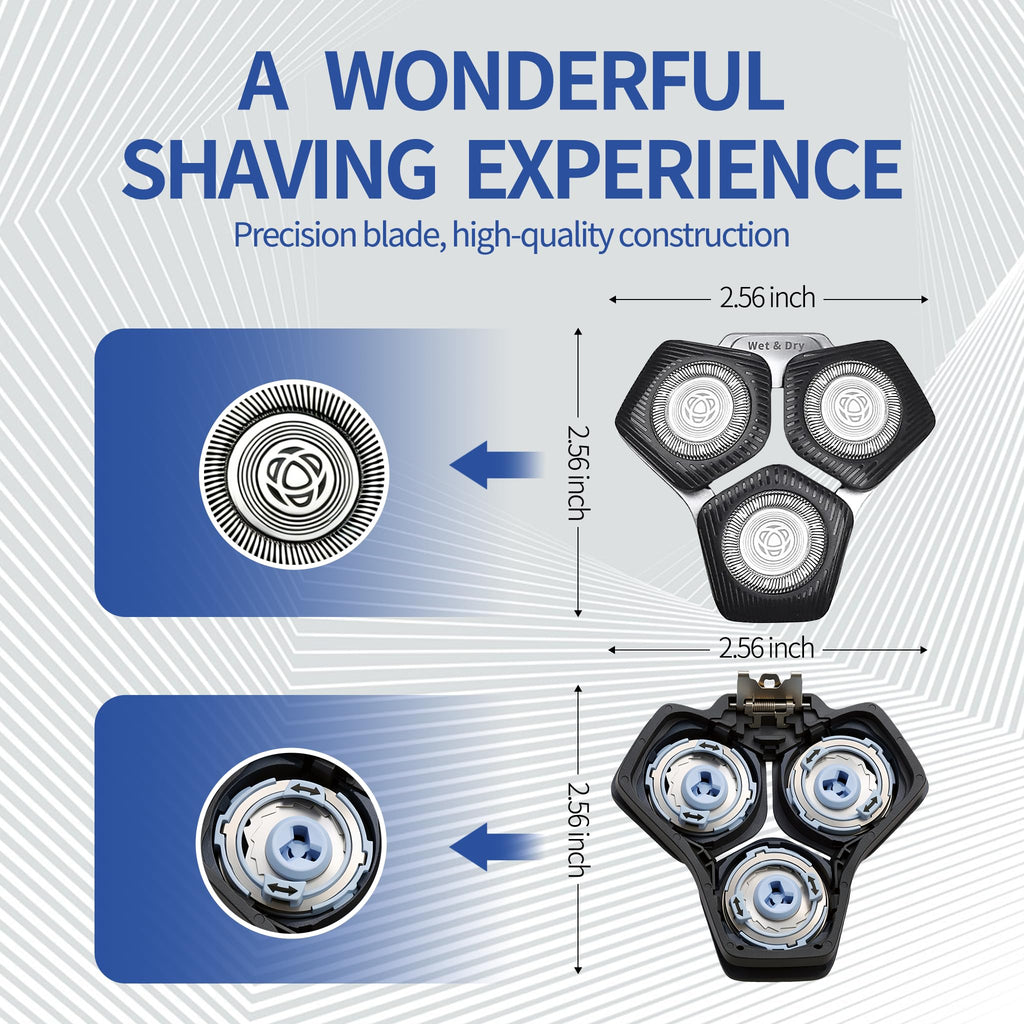 SH71/50 Replacement Heads for Ph*-lips No*elco Shavers,Compatible with Series 7000 & 5000 Electric Razor Blades, Wet & Dry Use, Easy-Install Replacement Shaver Heads, 1 Pack (Black)