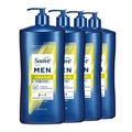 Suave Men Citrus Rush Daily Clean 3 in 1 Shampoo, Conditioner & Body Wash with Glycerin & Keratin Hydrates & Smooths Hair, Citrus Scent, 4 Count, 40 FL OZ Pump
