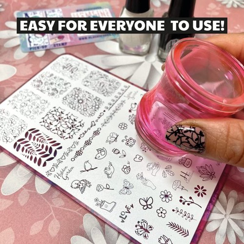 H la Cosedora Nail Stamping Plate - Large Single Template Plates for Stamping Cute Image and Art Design Templates on Fingernails, Nature Flowers Plants Nature Garden Leaf Birds Botanical Floral