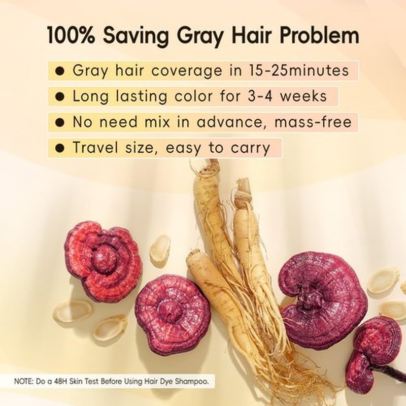 BOJICA Dark Brown Hair Dye Shampoo for 100% Gray Hair Coverage - 3 in 1 Color Shampoo/Instant/Herbal Ingredients for Women and Men 350ml (12.3 Fl oz)