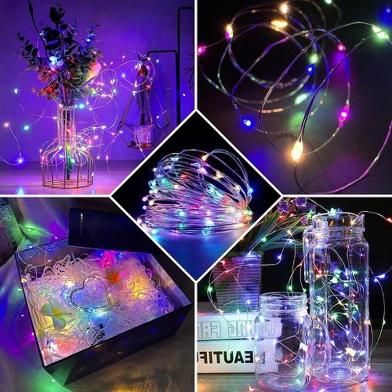Skiennix 100 Pack Fairy Lights - 7Ft 20 LED Twinkle String Lights | Battery Operated & Waterproof for Parties, Weddings, Christmas, and Valentine's Day - 10 Colors Available
