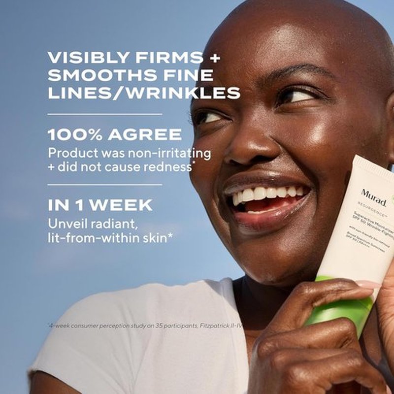 Murad Superactive Wrinkle-Fighting Moisturizer SPF 50 | Bio-Retinoid Ultra Sheer Sunscreen - 1.7 Fl Oz