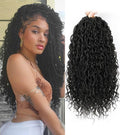 Col Bling Goddess Locs Crochet Hair for Black Women 14 Inch, 8 Packs Faux Locs Crochet Hair, Boho Style River Locs Hair with Curly Ends (14Inch, 1B, 8Packs)