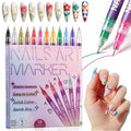 12 Colors Nail Art Pens for Painting Nails,0.5mm Nail Polish Pens Point Liner Acrylic Painted Pen Kit,Waterproof and Quick-drying Nail for DIY Nails Art Design