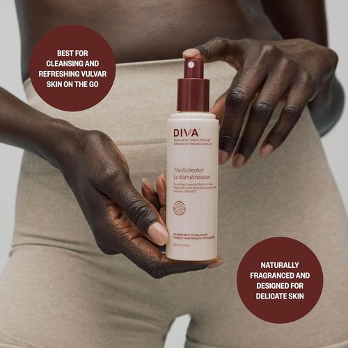 DIVA Refresher - Gentle No-Rinse Spray Cleanser - Fragrance-Free Plant-Based Formula - 100 mL