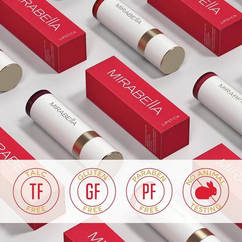 Mirabella - Smudge Proof Lipstick | Long-Lasting Hydrating Lip Color with Vegan Lanolin & Vitamin E - Rosy Matte