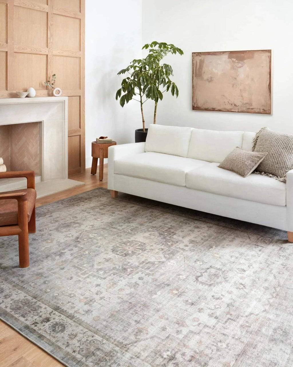 Loloi Heidi Collection HEI-02 Dove/Blush 7'-6" x 9'-6" Area Rug