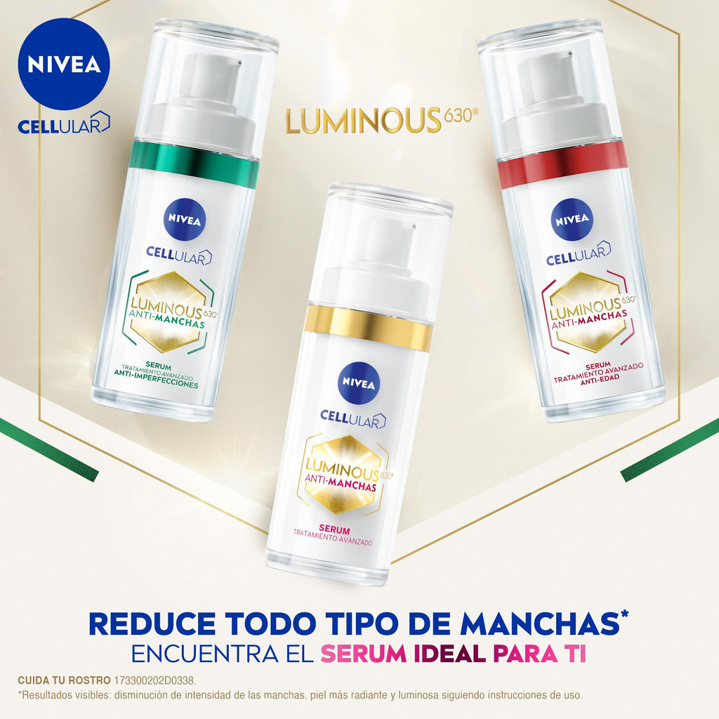 NIVEA Facial Serum Cellular Luminous 630 Lightweight Gel‑Like Daily Face Treatment for a Refined Skin Appearance and Balanced Skin Surface, 30 ml (Approx. 1.01 fl oz) – Advanced Daily Skin Care