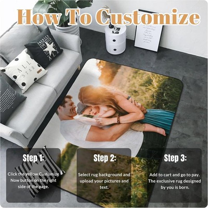 Skiennix Custom Rug - Personalized Area Carpet with Your Logo | Anti-Slip Washable Mat 36 x 24 in