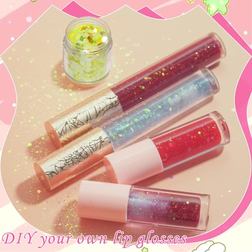 BRIPATI DIY Lip Gloss Making Kit, DIY Lip Glosses Set to Make Your Own Lip Stick, Fun Craft Makeup Lipglosses, All-Inclusive Moisturizing Handmade Lip Glaze Supplies Set for Beginner Women Girls