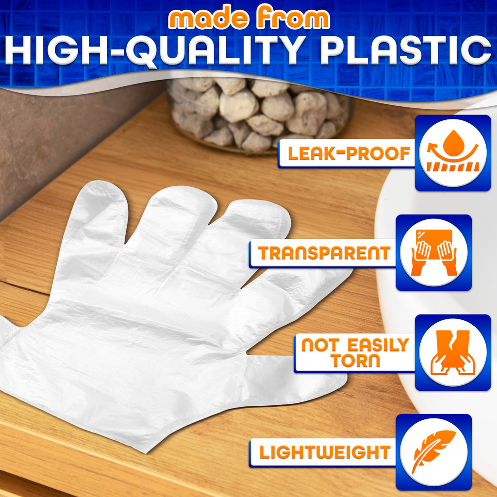 200 Pcs Paraffin Gloves for Hands – Lightweight, Disposable, Transparent, Leak-Resistant Multi-Use Plastic Gloves – Easy to Use for Paraffin Wax Hand Care, Spa, Manicure, Cooking, Cleaning & Hair