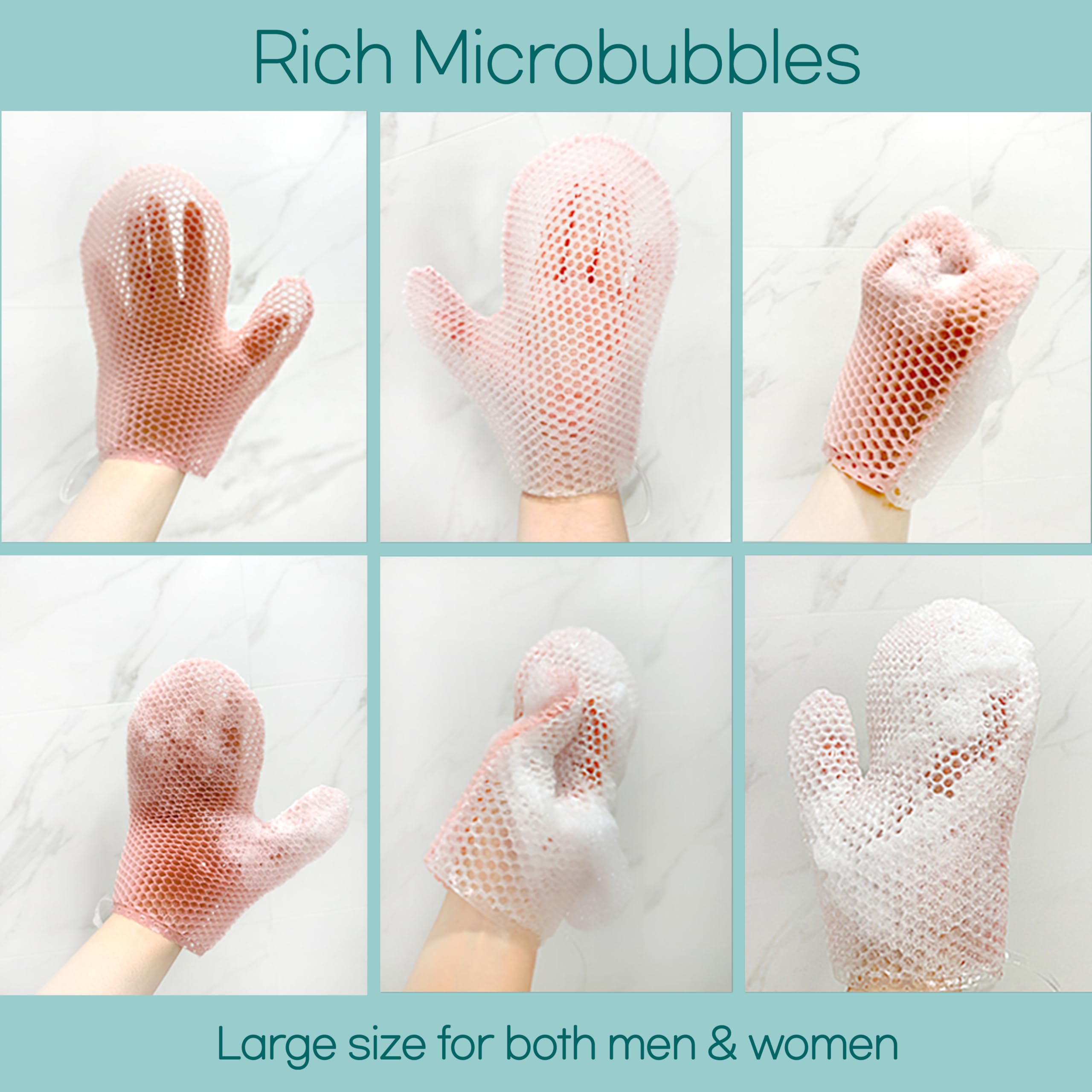 Celurich Body Glove, Honeycomb Exfoliating Glove for Sensitive Skin, Body Scrubber Mitt, Massage for Wet or Dry Skin (Purple)