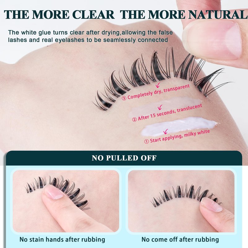 Vasa Muse Premium Lash Clusters Kit 10-16mm lashes Wispy Natural & Fairy Spiky Lash Clusters 0.05mm Eyelash Clusters Ultra-thin Invisible band lash Extension Kit with Bond Seal for Starter DIY